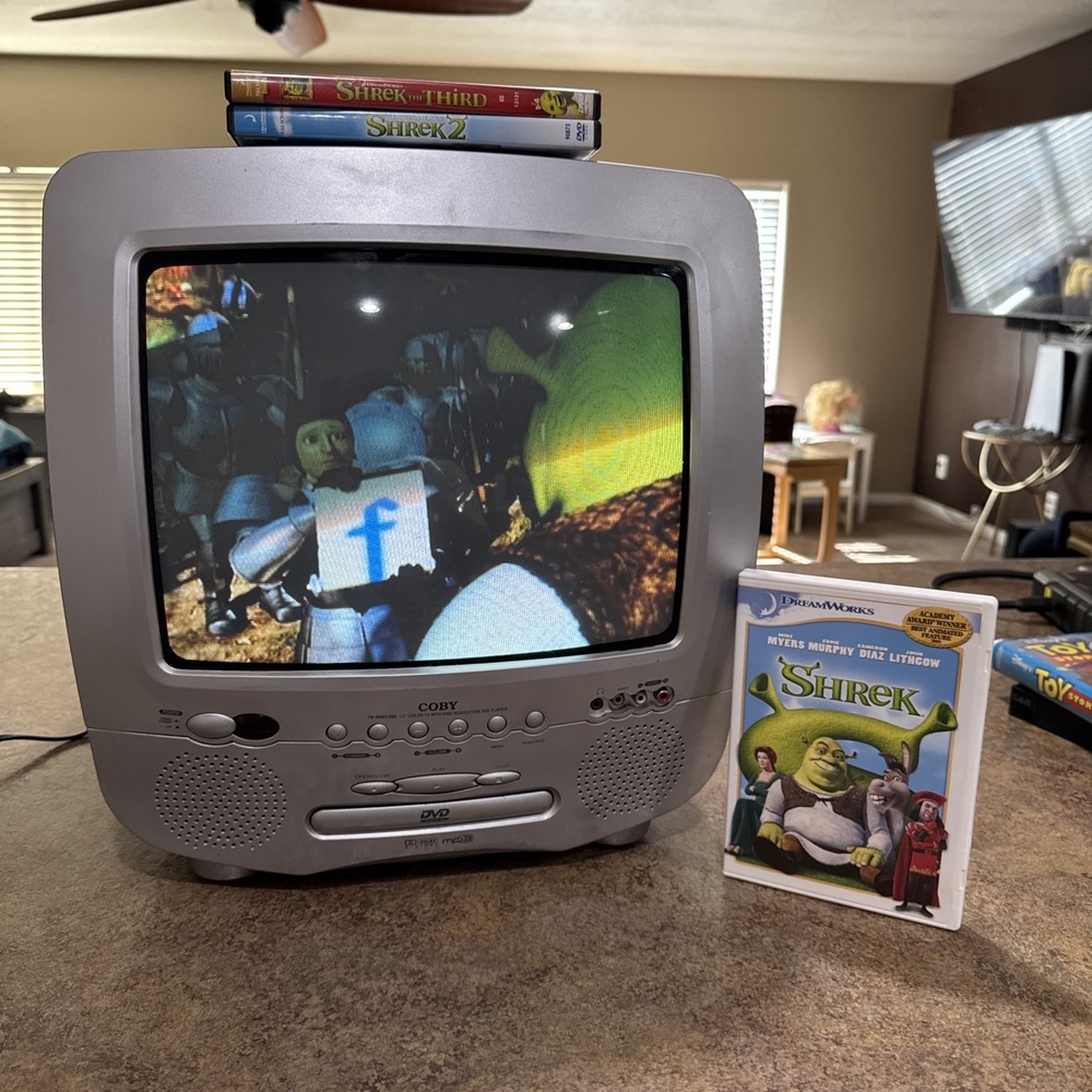 Coby 13" CRT TV DVD Combo TV-DVD1350 No Remote 3 Inputs For Gaming New Bands